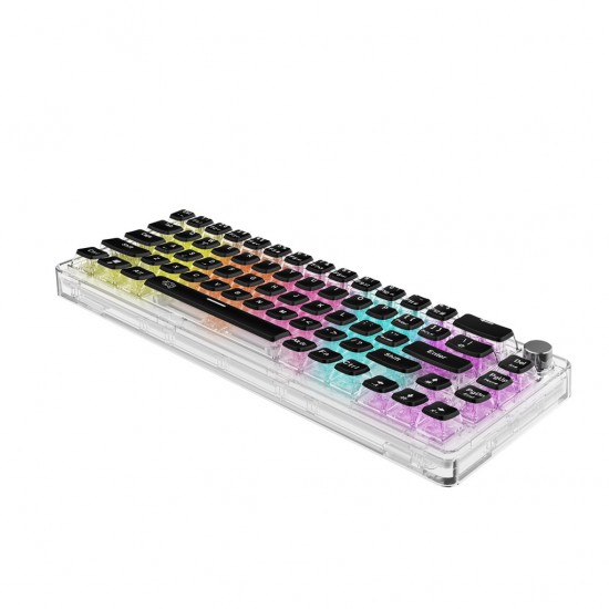 Porodo Gaming Pudding Keycaps Transparent Mechanical Keyboard (Red Switch, PDX223)